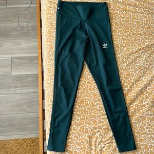 Adidas three stripe original trefoil green leggings pants tights